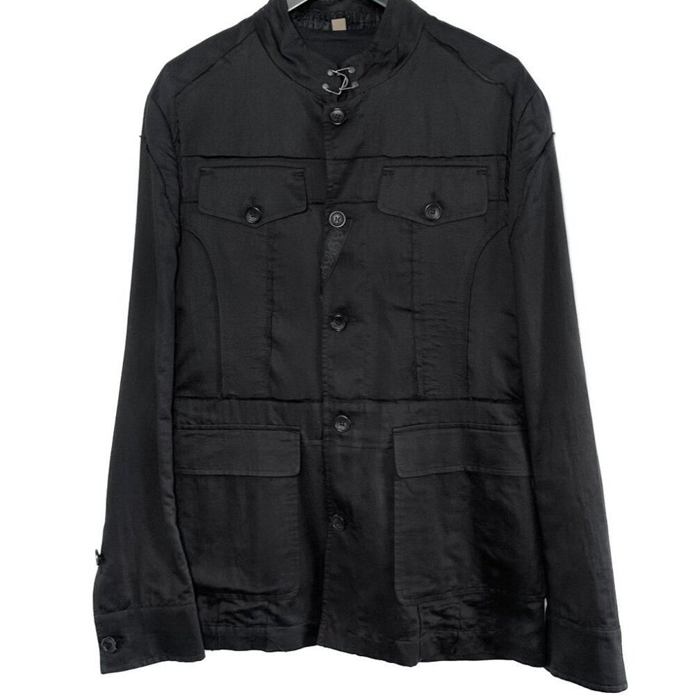 John Galliano Black Light Cotton Military Jacket